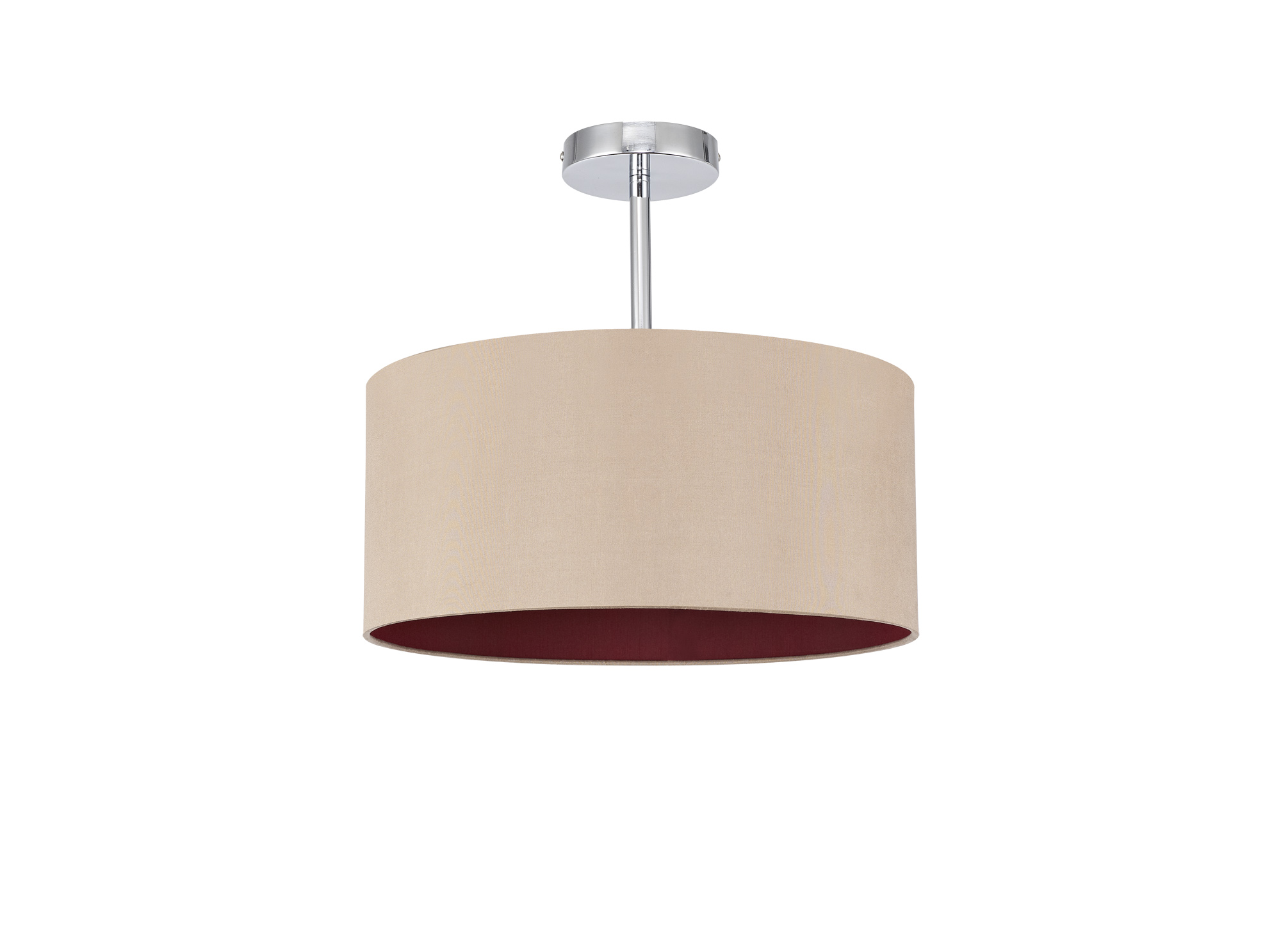 Baymont 40cm Semi Flush 1 Light Polished Chrome, Antique Gold/Ruby DK0092  Deco Baymont